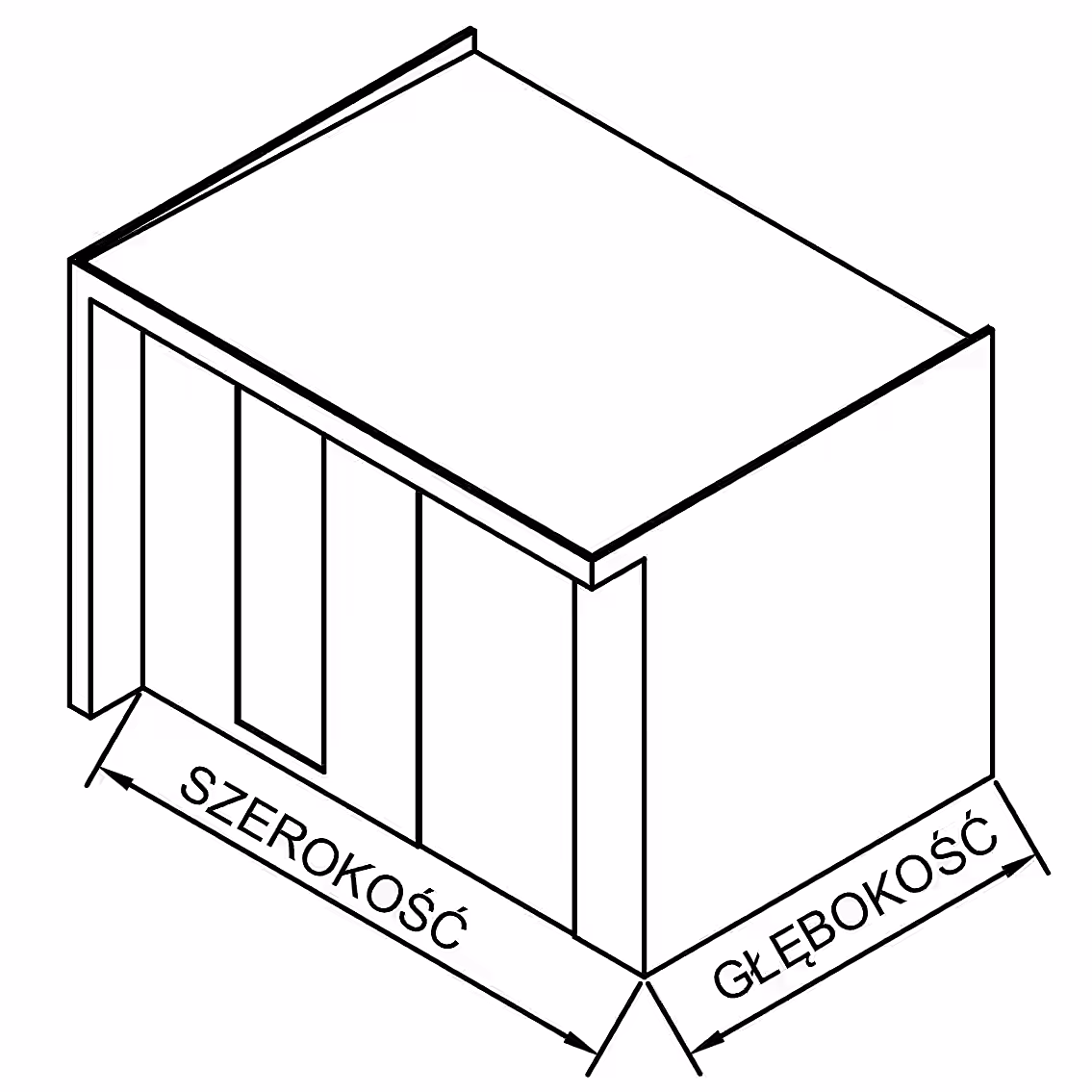 Domek ogrodowy drewniany Flat Modern 7 modern szerokosc glebokosc AVIF